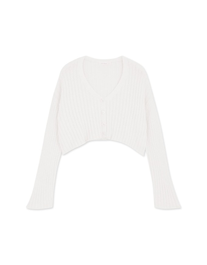 Button-Up Knit Cropped Top