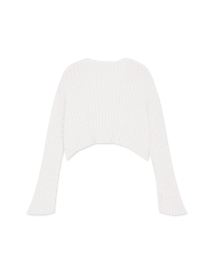 Button-Up Knit Cropped Top