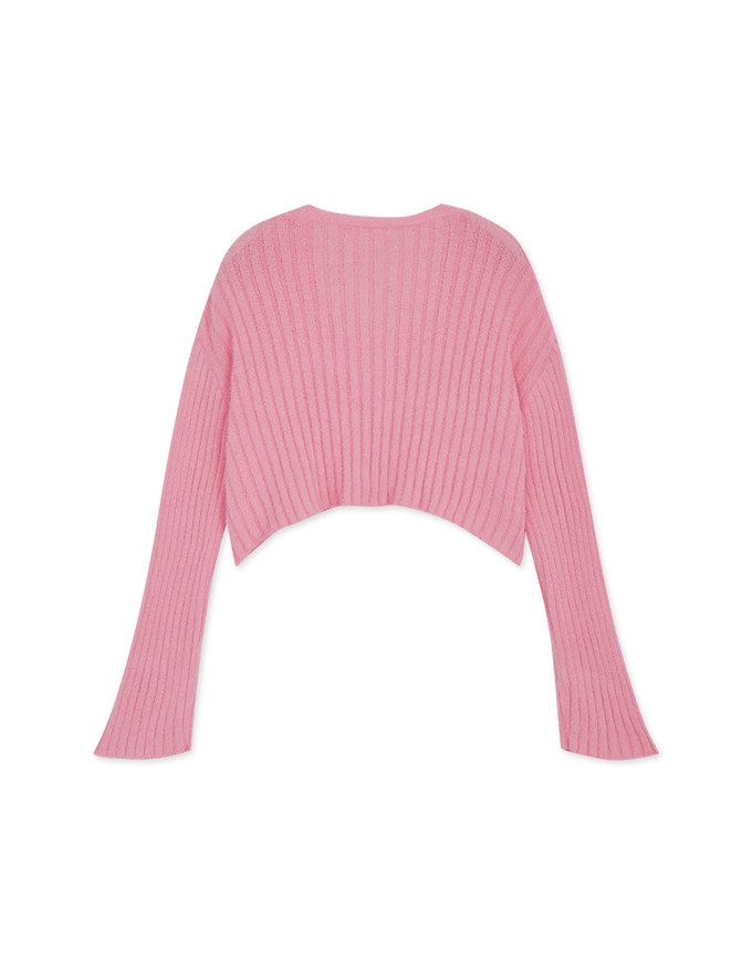 Button-Up Knit Cropped Top
