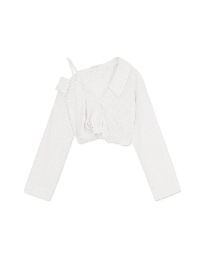 Sheer Check Crop Blouse Shirt