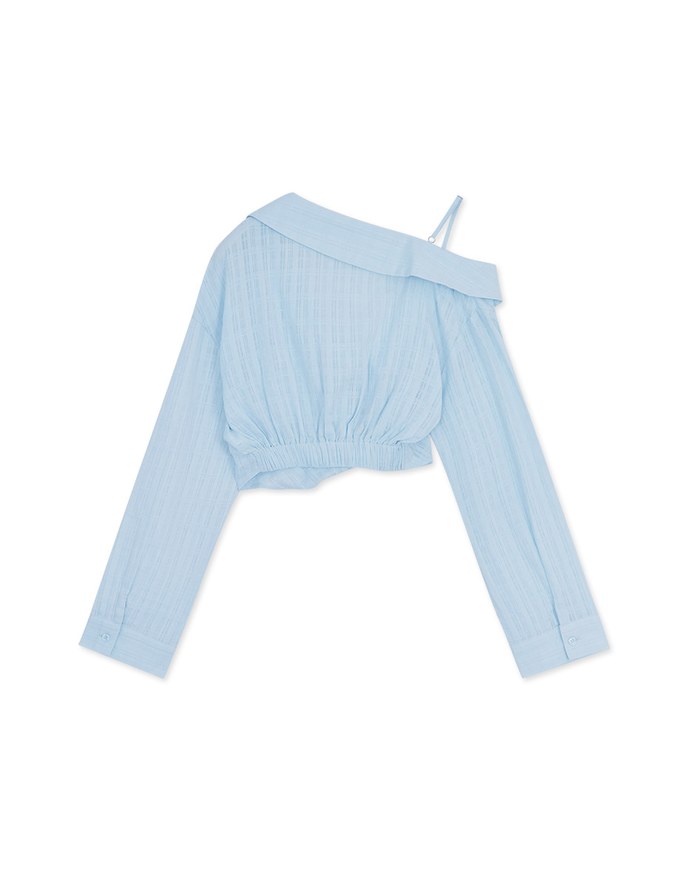 Sheer Check Crop Blouse Shirt