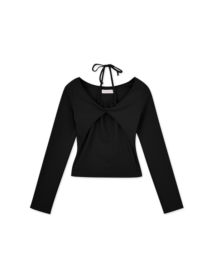 Halter Layered Knit Top