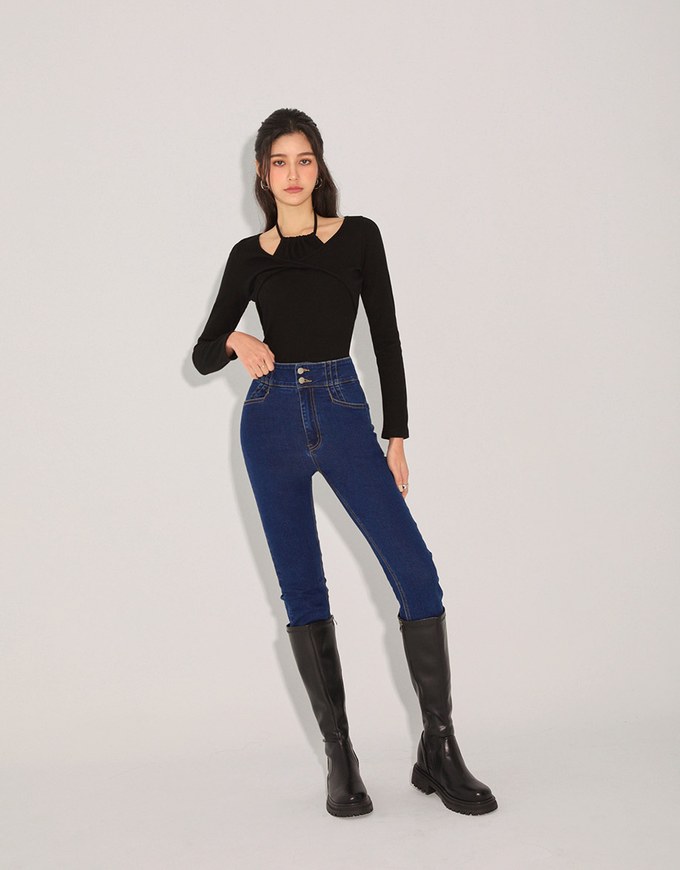 Halter Layered Knit Top