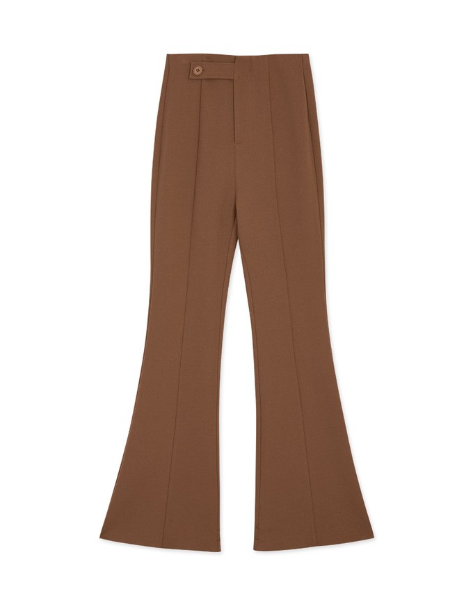 Tailorable Elastic High Waisted Flared Pants