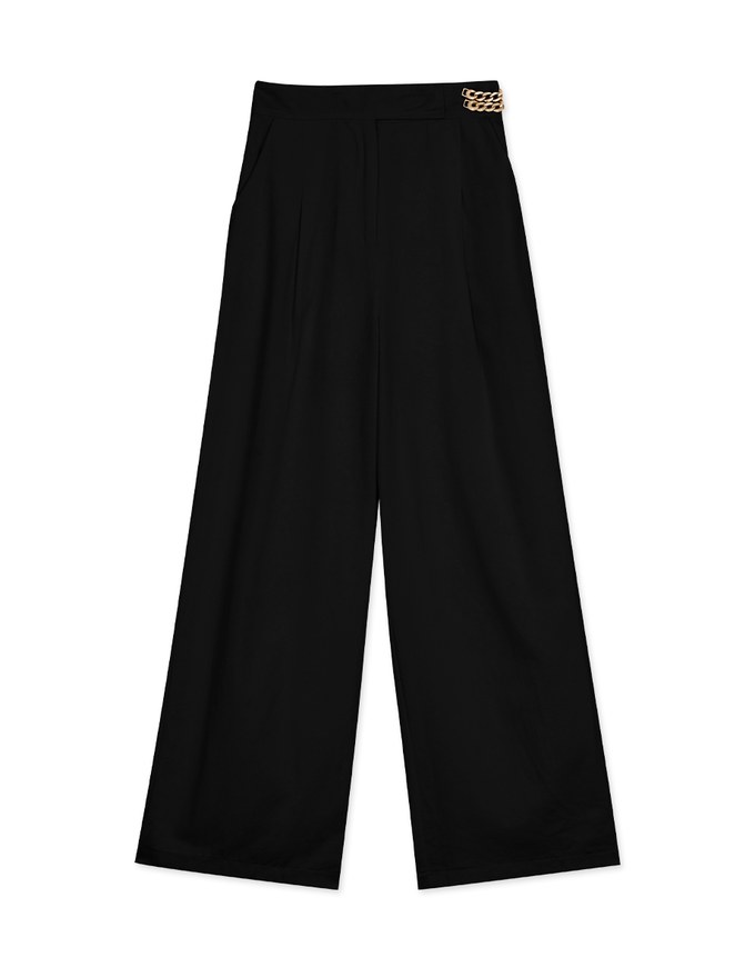 Side Gold Chain Wide Trousers