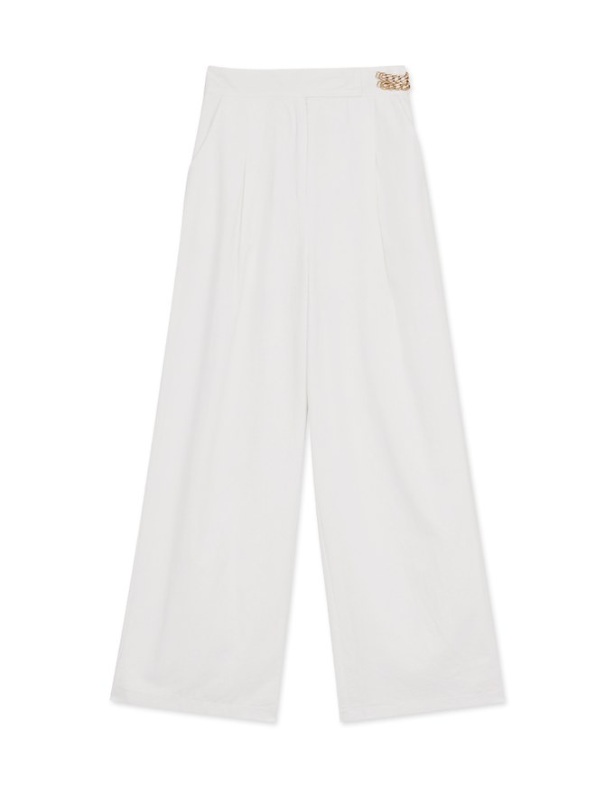 Side Gold Chain Wide Trousers