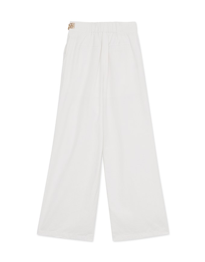 Side Gold Chain Wide Trousers