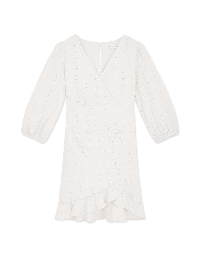 Wrinkled Lace Mini Dress
