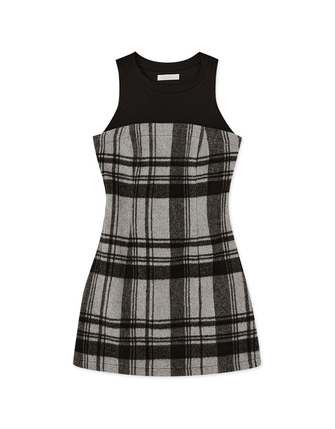 Playful Splica Plaid Vest Dress