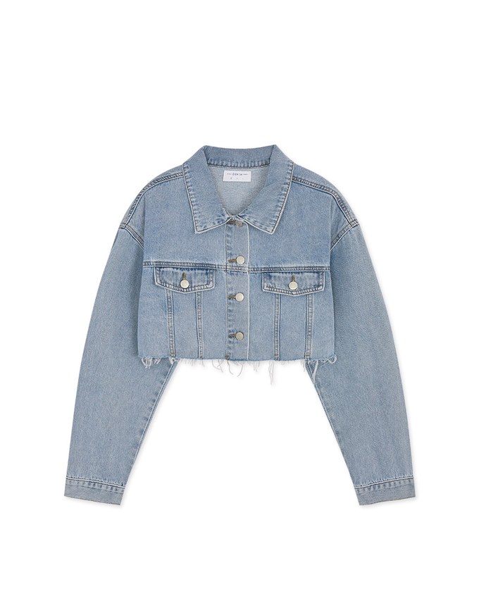Cropped Oversized Denim Jeans Blazer Jacket