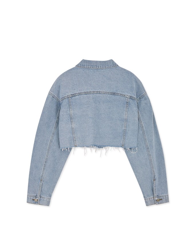 Cropped Oversized Denim Jeans Blazer Jacket