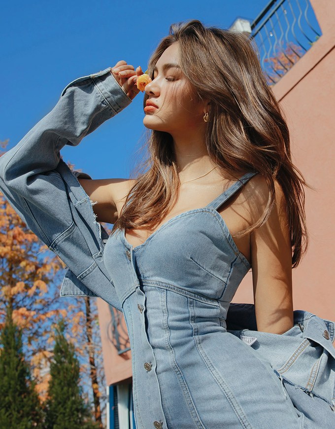 Cropped Oversized Denim Jeans Blazer Jacket