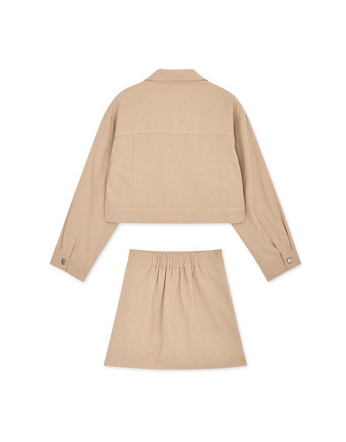 Lapel Buttoned Irregular Skirt Set