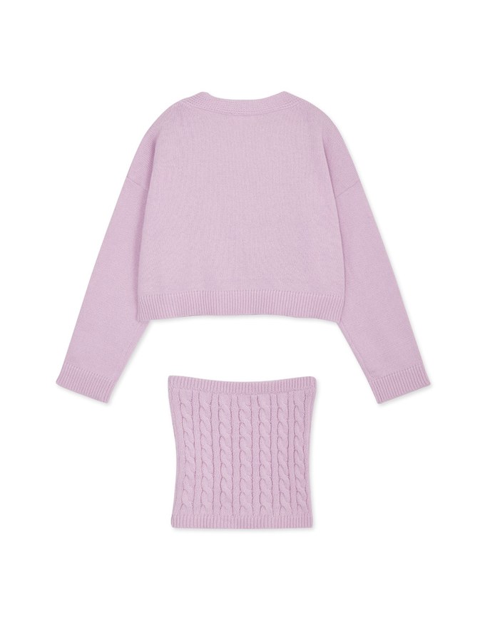 Buttoned Oversized Two Piece Knit Top