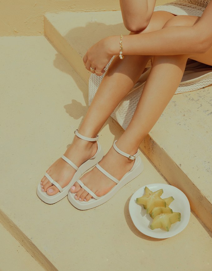 Slip-On Mid-Heel Sandals