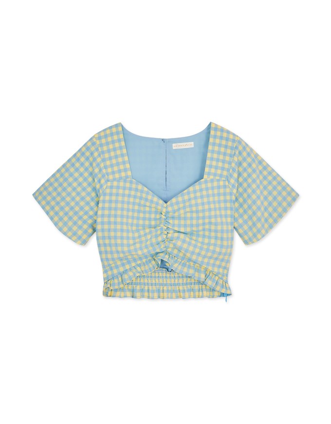Sweetheart Neck Ruffled Hem Crop Top