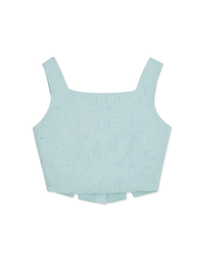 Tweed Bead Buttons Tank Top