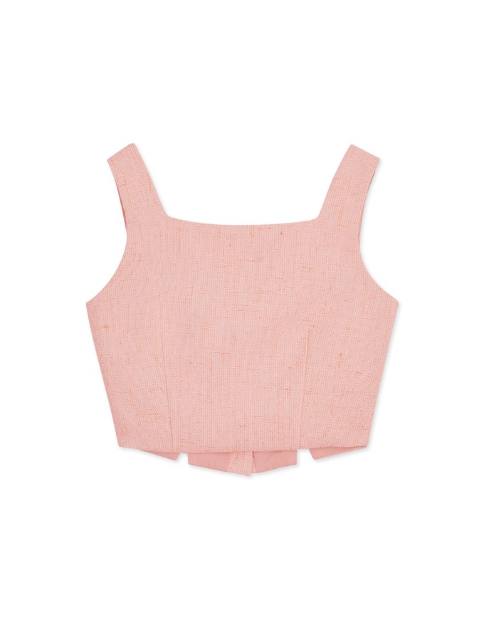 Tweed Bead Buttons Tank Top