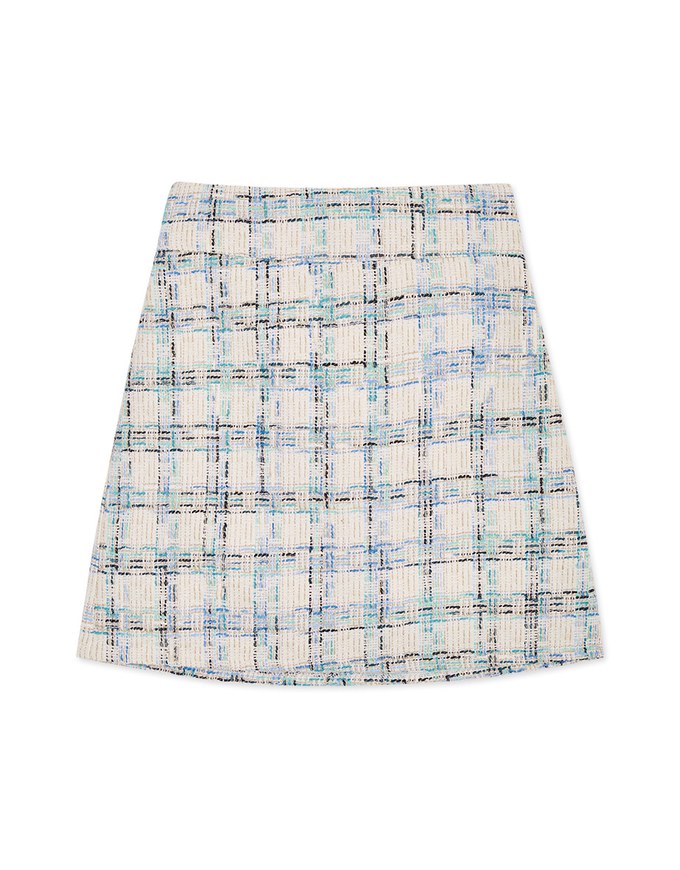 Chic Tweed Checked Skirt