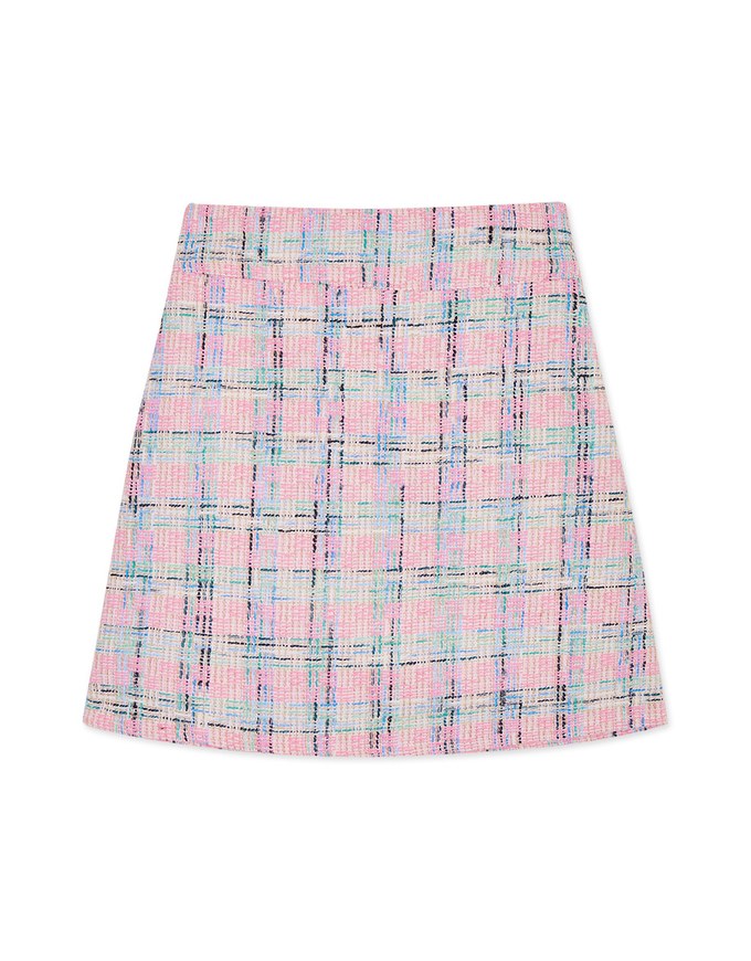 Chic Tweed Checked Skirt