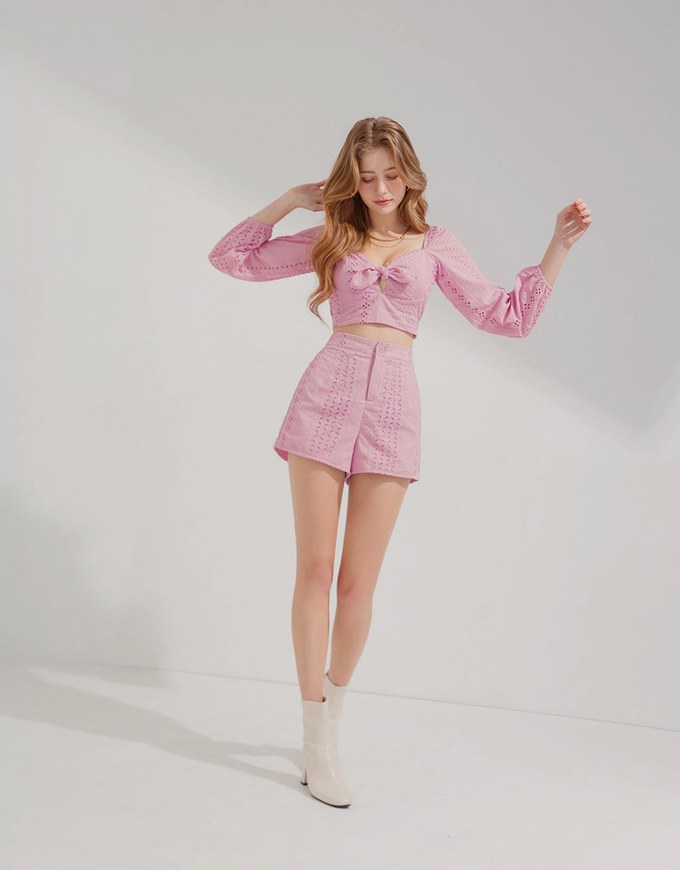 Lace Elastic A-Line Shorts
