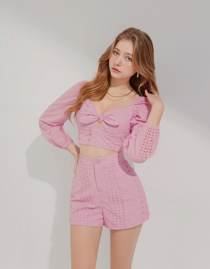 Lace Elastic A-Line Shorts