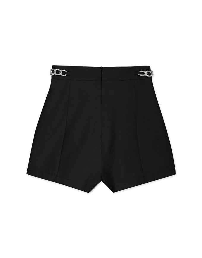 AIRY HOURGLASS K-Pop Slimming Side Silver Chain Slit Skorts