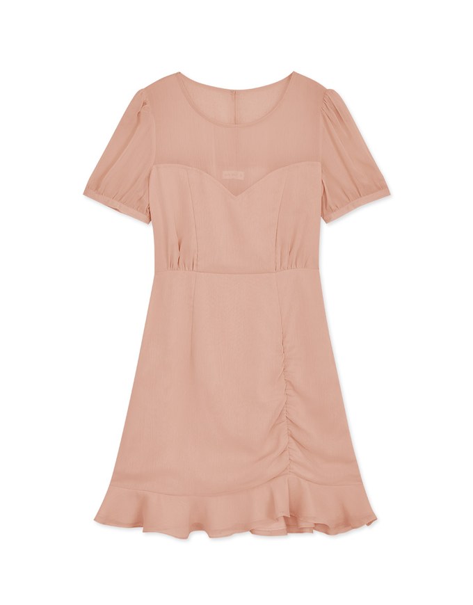 Translucent Flare Mini Dress