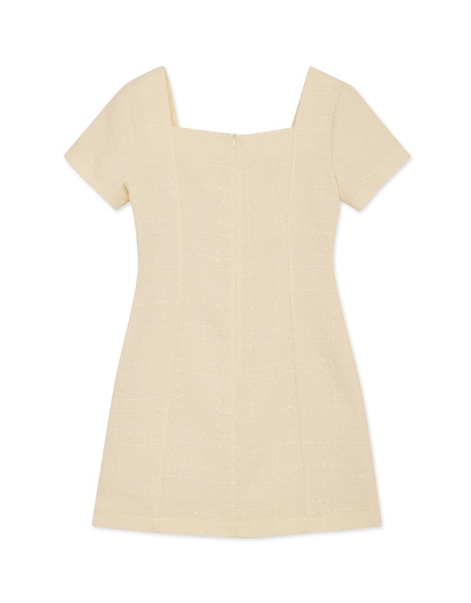 Square Neck Button Up Mini Dress