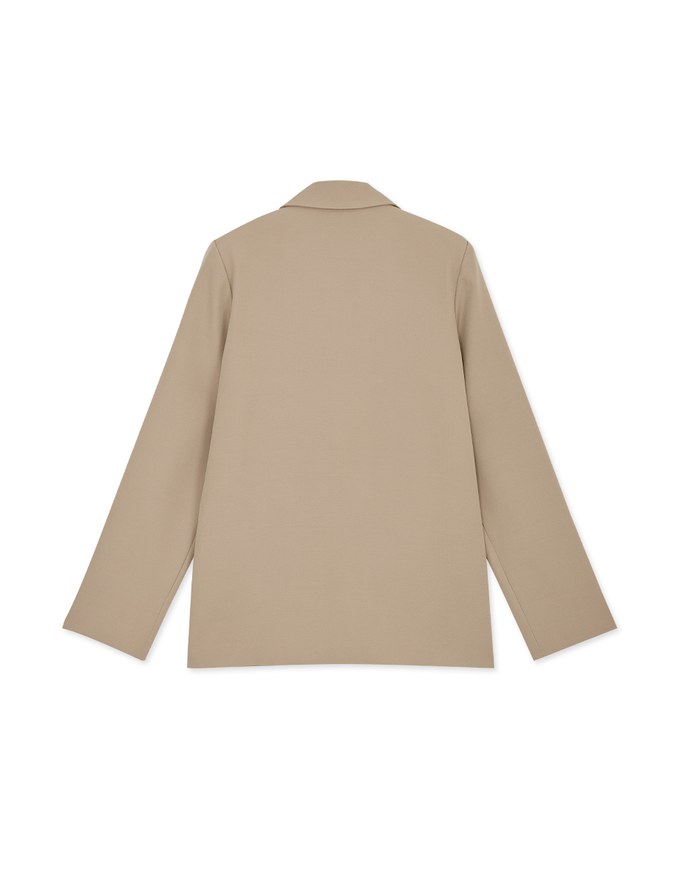 Chic Lapel Double-Button Blazer (With Shoulder Pads)
