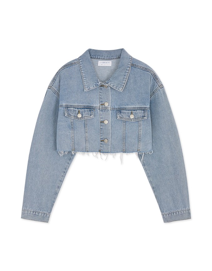 Cropped Oversized Denim Jeans Blazer Jacket