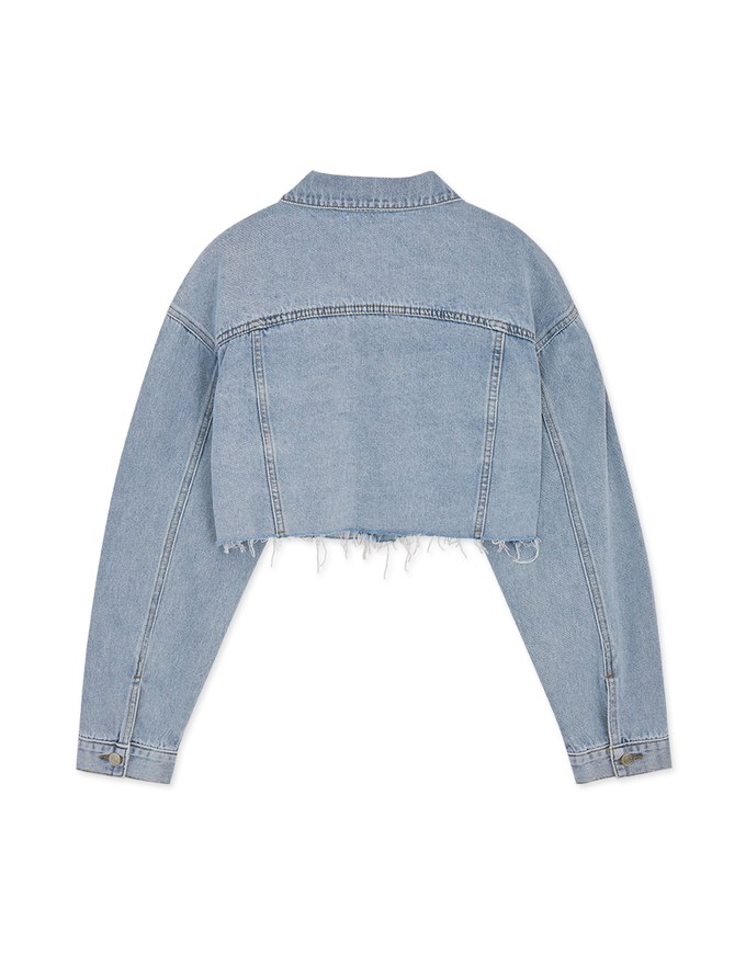 Cropped Oversized Denim Jeans Blazer Jacket