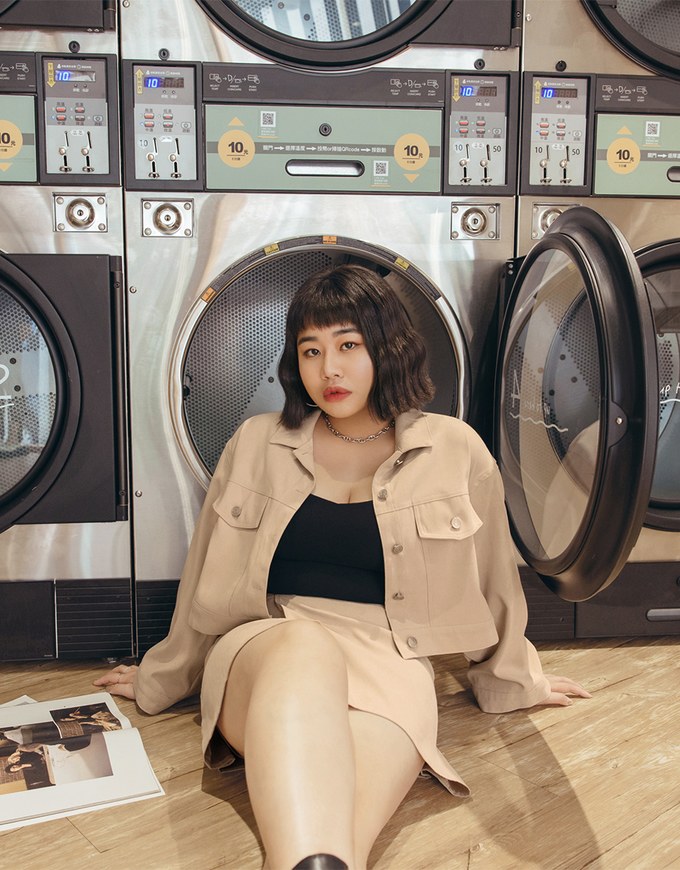 Lapel Buttoned Irregular Skirt Set