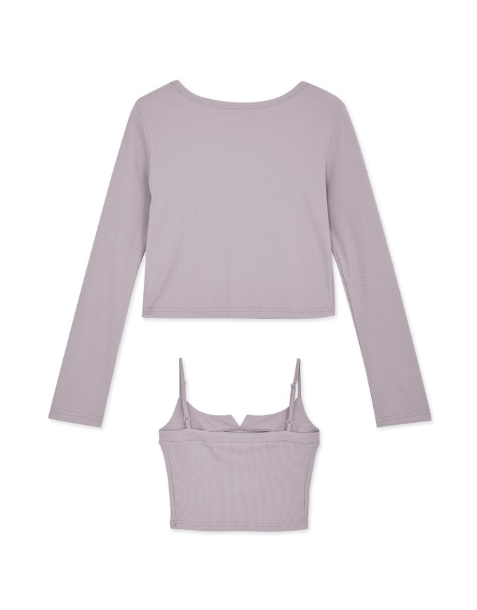 Two Piece V Neck Crop Knit Top