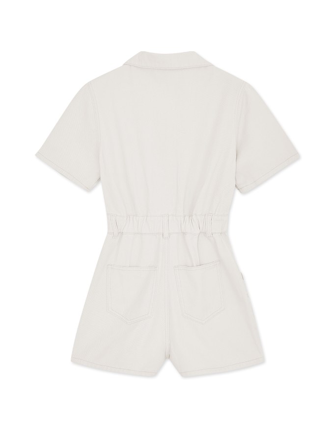 Edgy Smart Button Up Denim Jeans Playsuit
