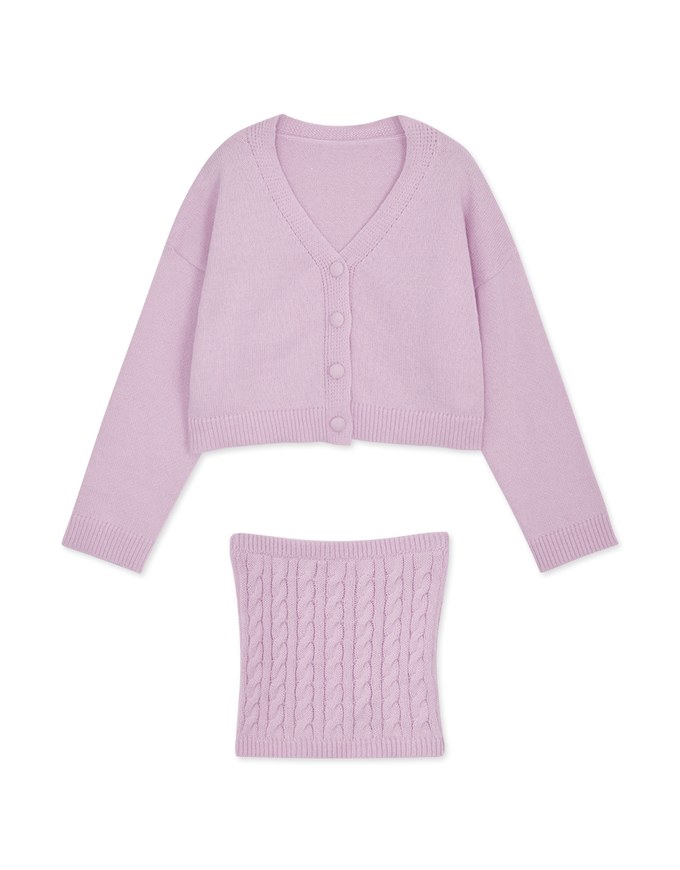 Buttoned Oversized Two Piece Knit Top