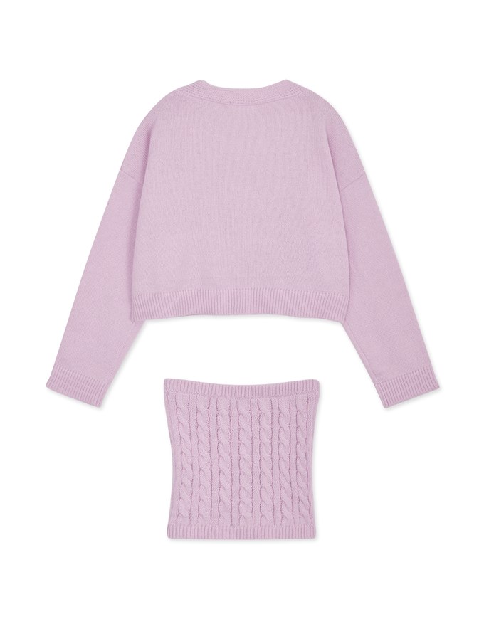 Buttoned Oversized Two Piece Knit Top