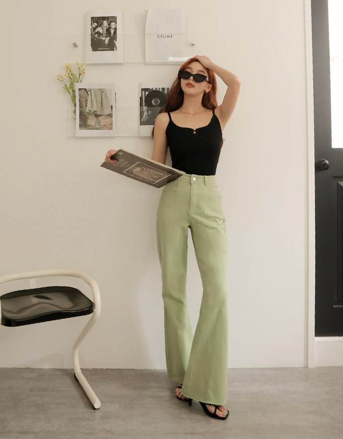 2way Gold Button Knit Cami Top