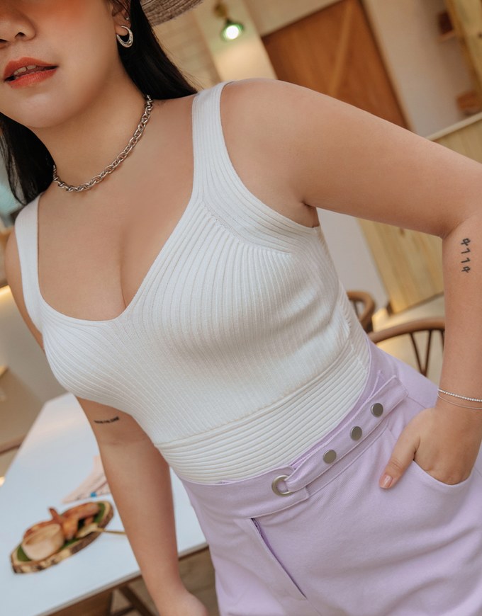 Refined Knit Tank Bra Top