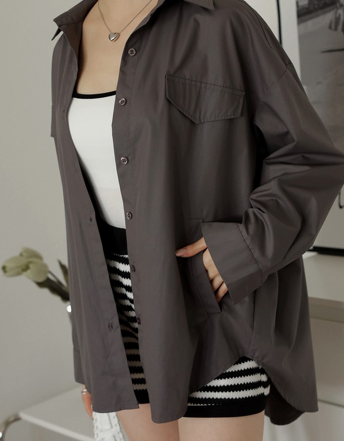 Anti-Wrinkle Iron Free Loose Long Blouse Shirt