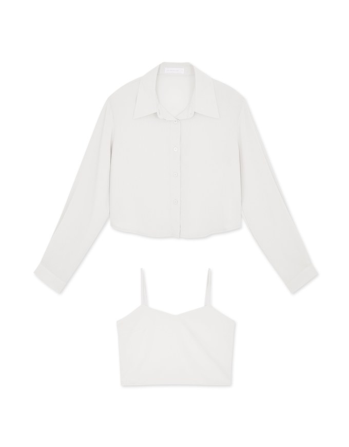 Two Piece Sheer Blouse Shirt