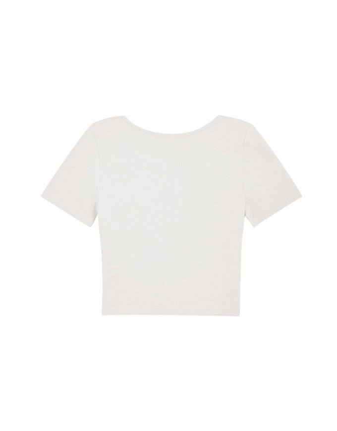 Round Button Knit Crop Top
