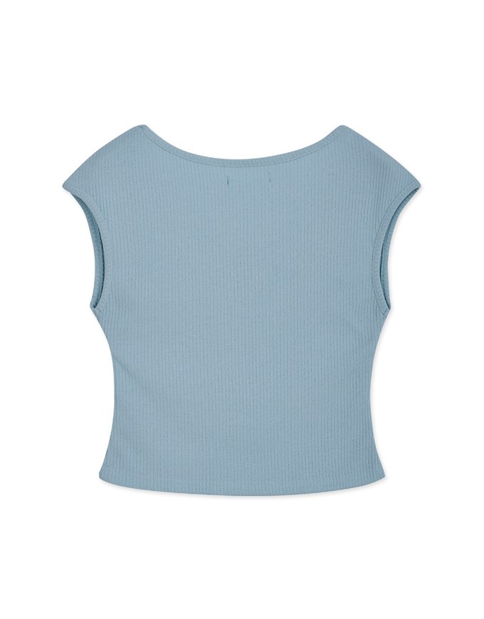 V Neck Fitted Knit Crop Top