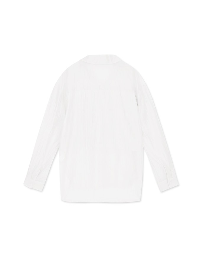 Fake Two Piece Tencel Sheer Blouse Shirt