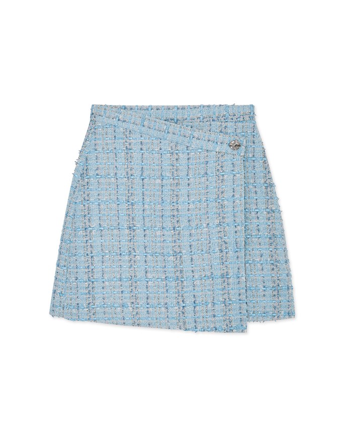 Chic Textured Side Button Elastic Skirt