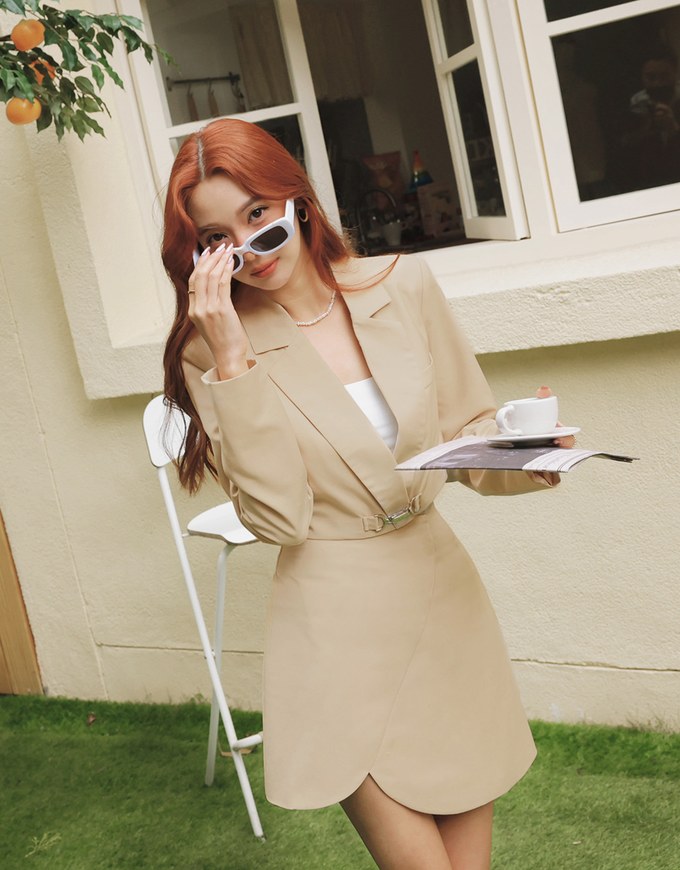 Irregular Slit Suit Skirt