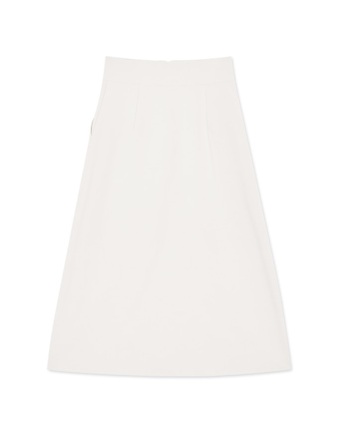 Front Zipper Slit Maxi Skirt