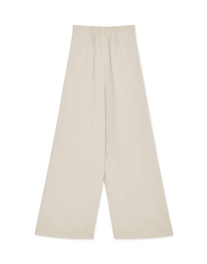V Cut Side Button Pleated High Waisted Pant