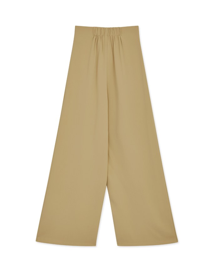 V Cut Side Button Pleated High Waisted Pant