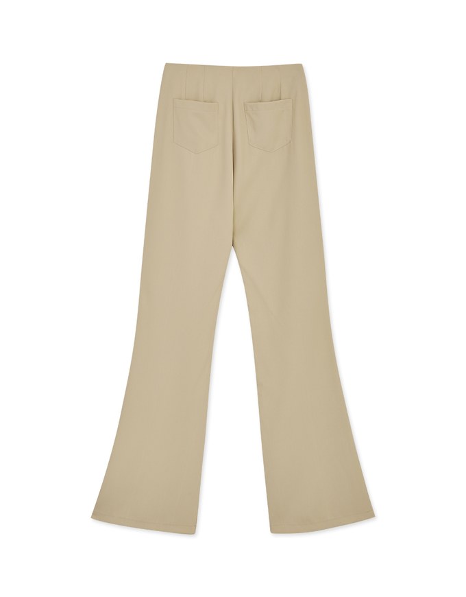 Plain High Waisted Slim Flare Pants